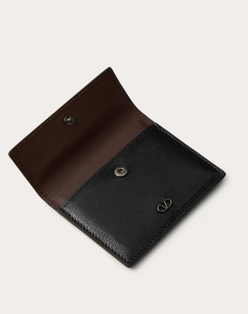 Red Valentino PORTACARTE VLOGO THE BOLD EDITION IN CAPRA