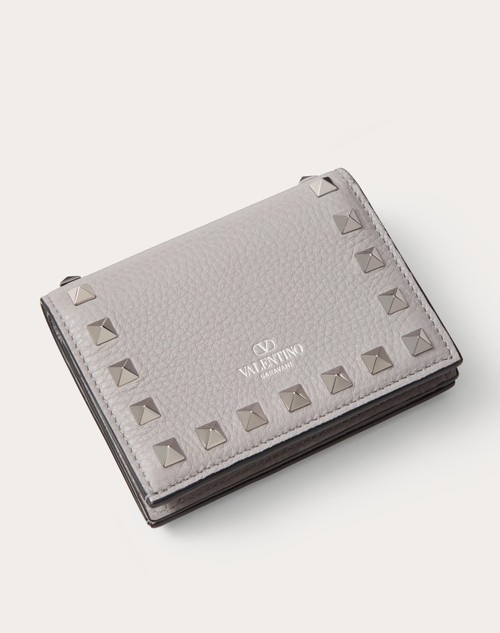 Red Valentino PORTAFOGLIO PICCOLO ROCKSTUD IN VITELLO GRANATO