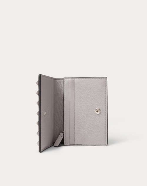 Red Valentino PORTAFOGLIO PICCOLO ROCKSTUD IN VITELLO GRANATO