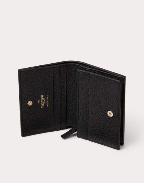 Red Valentino PORTAFOGLIO PICCOLO ROCKSTUD IN VITELLO GRANATO