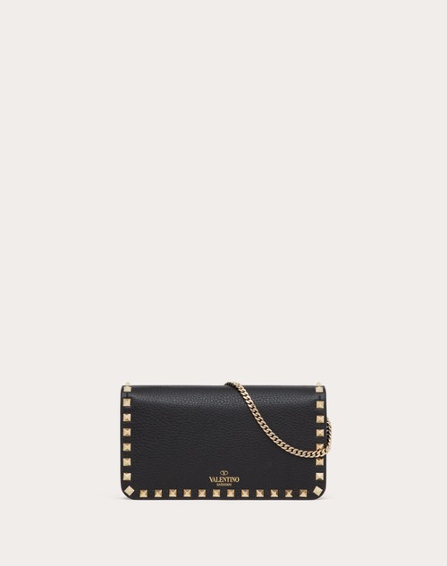 Red Valentino POUCH CON CATENA ROCKSTUD IN VITELLO GRANATO
