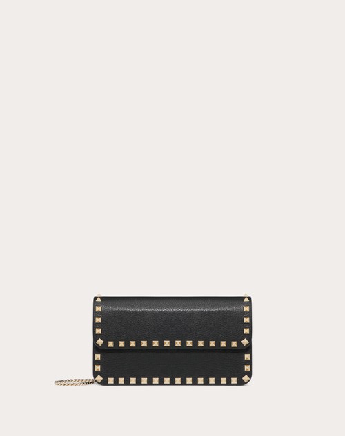 Red Valentino POUCH CON CATENA ROCKSTUD IN VITELLO GRANATO