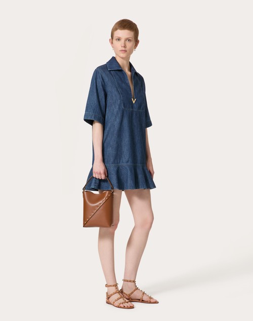Red Valentino ABITO CORTO IN CHAMBRAY DENIM