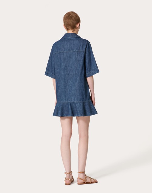 Red Valentino ABITO CORTO IN CHAMBRAY DENIM