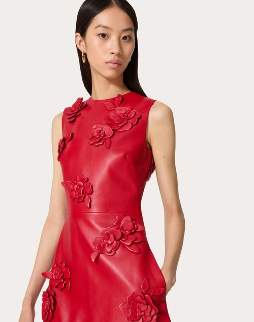 Red Valentino ABITO CORTO IN NAPPA RICAMATO