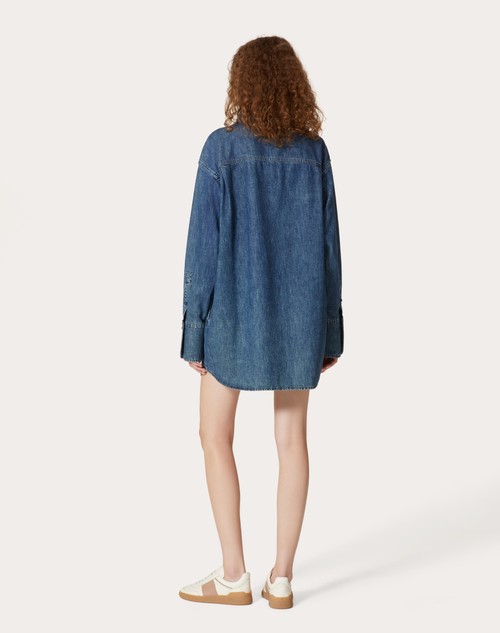 Red Valentino ABITO IN CHAMBRAY DENIM