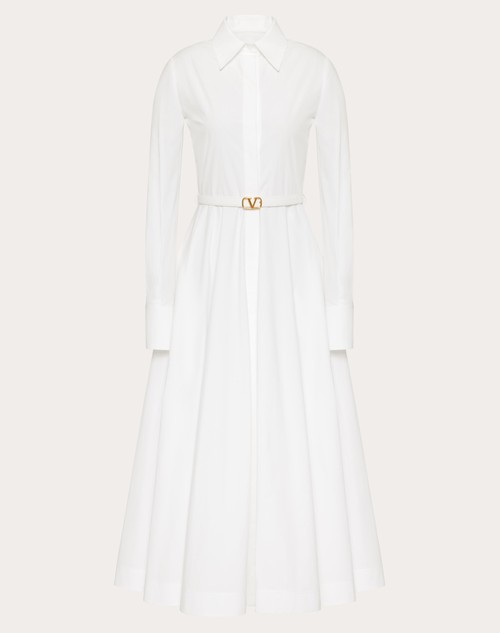 Red Valentino ABITO MIDI IN COTTON POPELINE