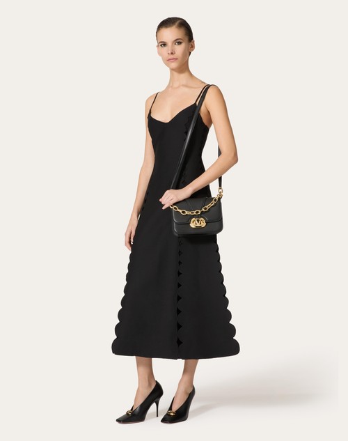 Red Valentino ABITO MIDI IN CREPE COUTURE RICAMATO