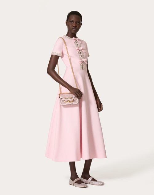 Red Valentino ABITO MIDI IN CREPE COUTURE RICAMATO