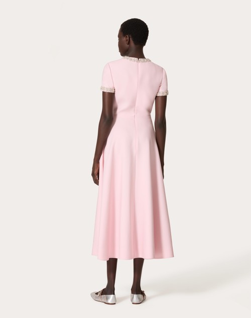Red Valentino ABITO MIDI IN CREPE COUTURE RICAMATO
