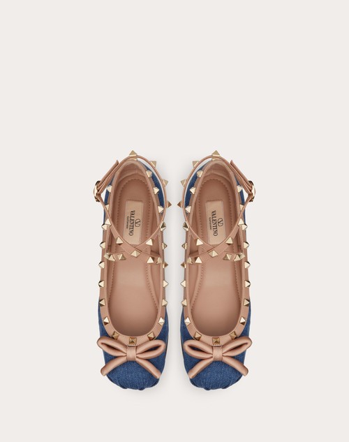 Red Valentino BALLERINA ROCKSTUD IN DENIM