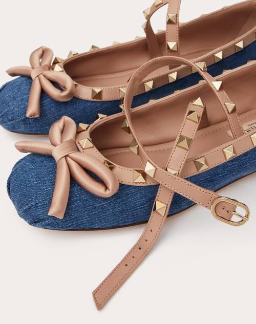 Red Valentino BALLERINA ROCKSTUD IN DENIM