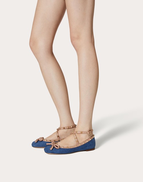 Red Valentino BALLERINA ROCKSTUD IN DENIM