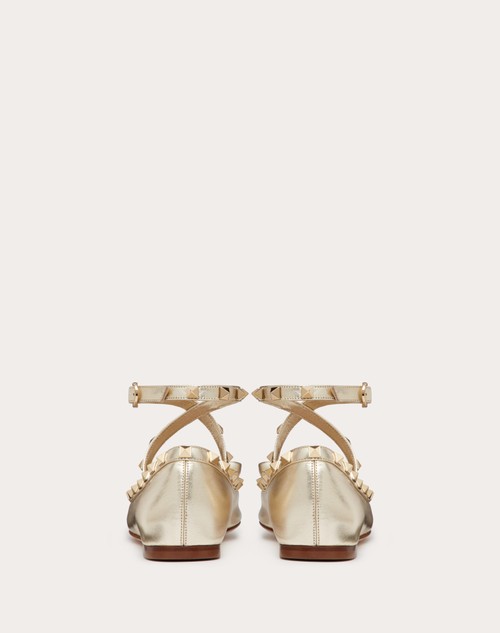 Red Valentino BALLERINA ROCKSTUD IN NAPPA LAMINATA