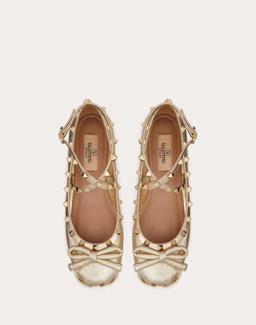 Red Valentino BALLERINA ROCKSTUD IN NAPPA LAMINATA