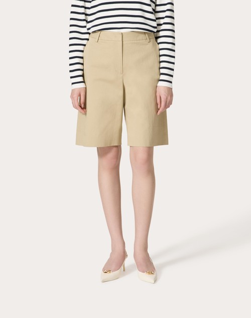 Red Valentino BERMUDA IN DIAGONAL COTTON LINEN