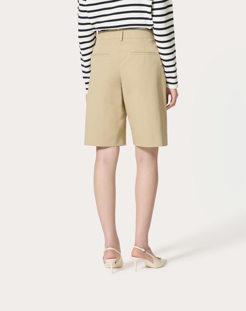 Red Valentino BERMUDA IN DIAGONAL COTTON LINEN