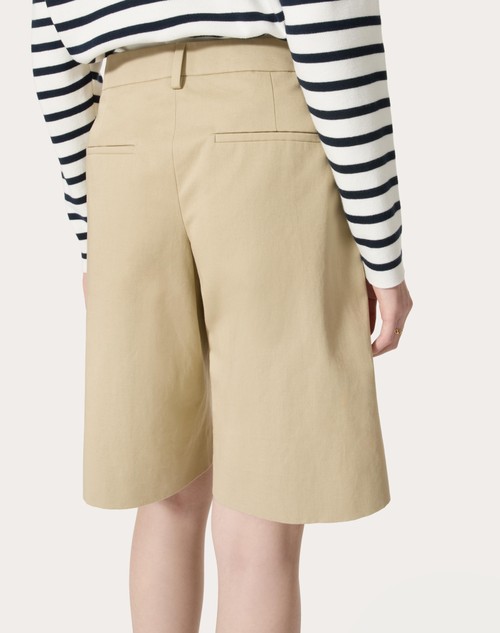 Red Valentino BERMUDA IN DIAGONAL COTTON LINEN