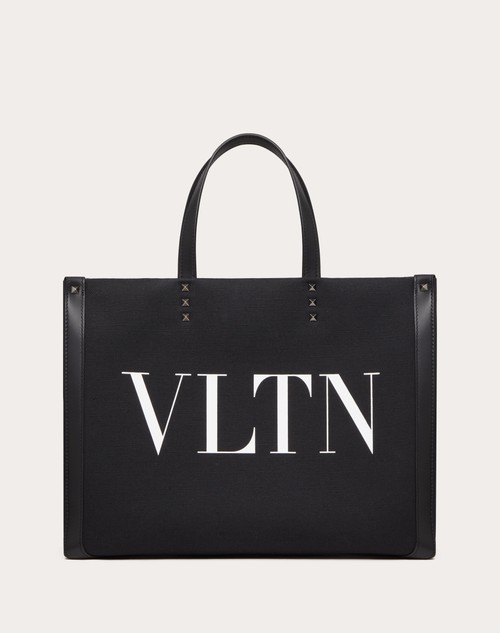 Red Valentino BORSA SHOPPING MEDIA VLTN IN CANVAS