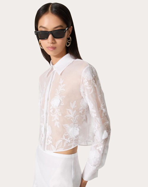 Red Valentino CAMICIA IN CAMELLIA ORGANDIS