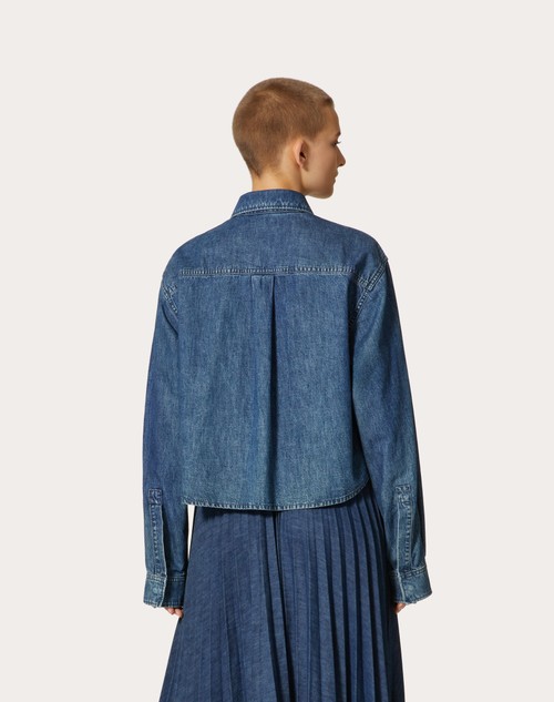 Red Valentino CAMICIA IN CHAMBRAY DENIM