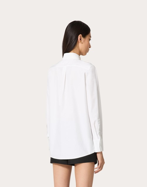 Red Valentino CAMICIA IN COMPACT POPELINE RICAMATA