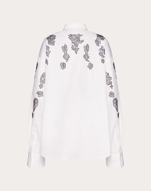 Red Valentino CAMICIA IN COMPACT POPELINE RICAMATA