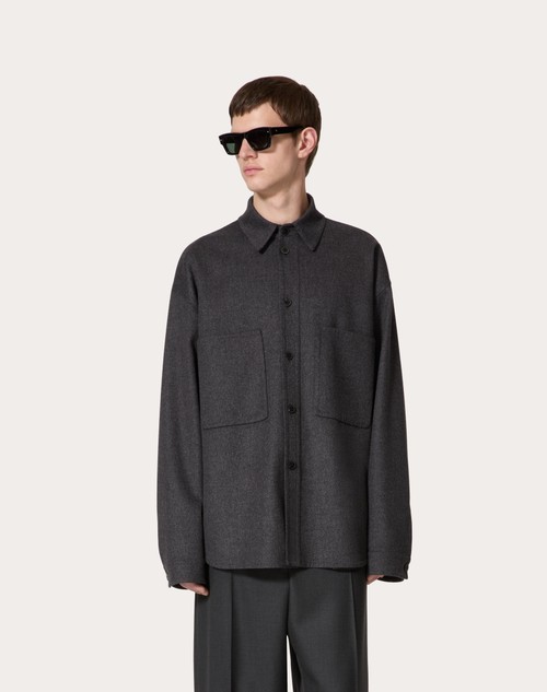 Red Valentino CAMICIA IN FELTRO DI LANA DOUBLE