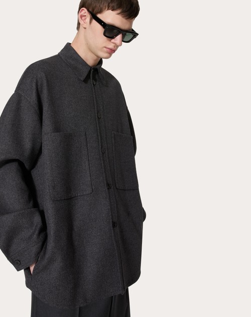 Red Valentino CAMICIA IN FELTRO DI LANA DOUBLE