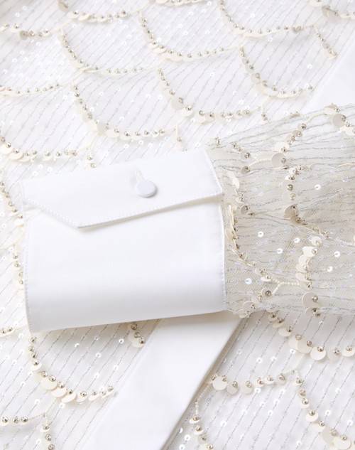 Red Valentino CAMICIA IN TULLE ILLUSIONE RICAMATA