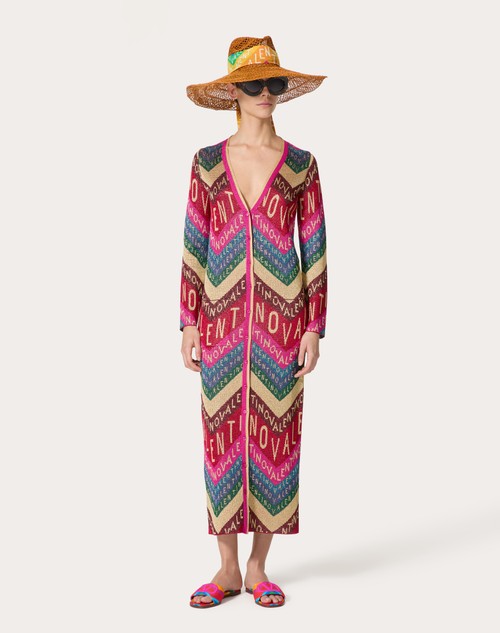 Red Valentino CARDIGAN IN LUREX VALENTINO CHEVRON