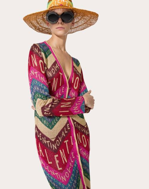 Red Valentino CARDIGAN IN LUREX VALENTINO CHEVRON