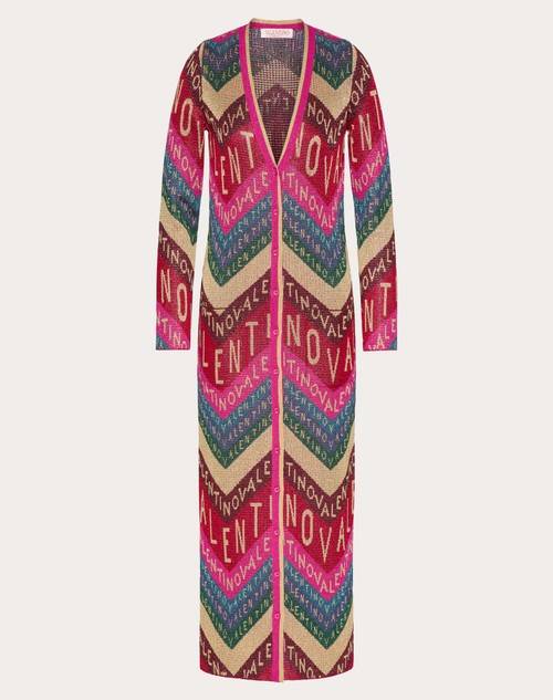 Red Valentino CARDIGAN IN LUREX VALENTINO CHEVRON