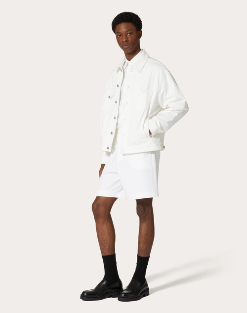 Red Valentino GIACCA IN DENIM CON V DETAIL GOMMATA