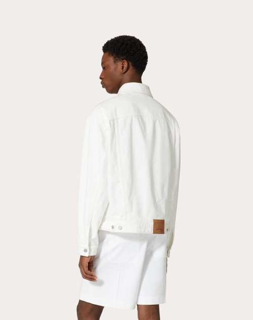 Red Valentino GIACCA IN DENIM CON V DETAIL GOMMATA