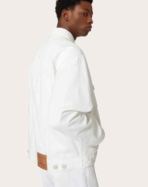 Red Valentino GIACCA IN DENIM CON V DETAIL GOMMATA