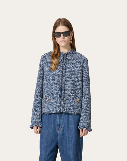 Red Valentino GIACCA IN DENIM TEXTURED TWEED