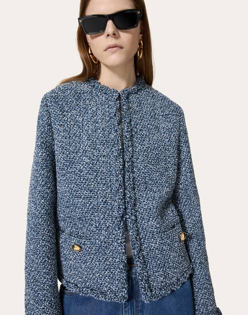 Red Valentino GIACCA IN DENIM TEXTURED TWEED