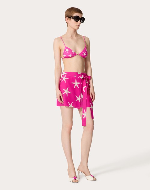 Red Valentino GONNA IN CREPE DE CHINE STARFISH