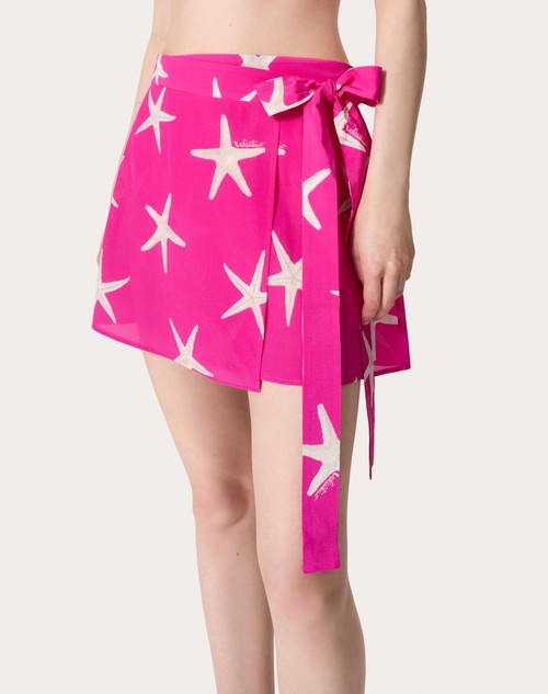 Red Valentino GONNA IN CREPE DE CHINE STARFISH