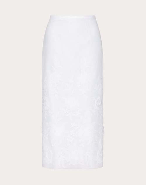 Red Valentino GONNA MIDI IN CAMELLIA ORGANDIS