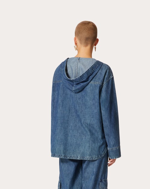 Red Valentino KAFTANO IN CHAMBRAY DENIM