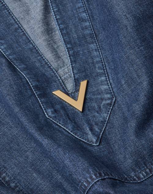 Red Valentino KAFTANO IN CHAMBRAY DENIM