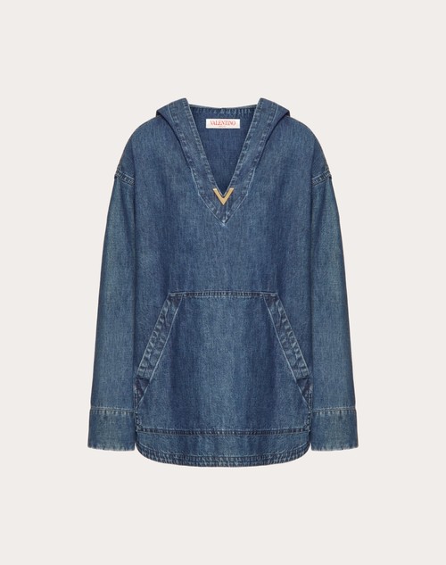 Red Valentino KAFTANO IN CHAMBRAY DENIM