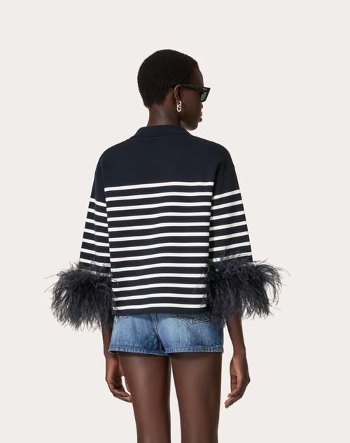 Red Valentino MAGLIA IN COTONE CON PIUME