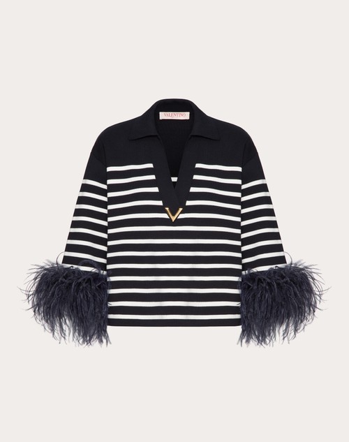 Red Valentino MAGLIA IN COTONE CON PIUME