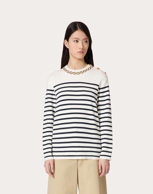 Red Valentino MAGLIA IN COTONE RICAMATA