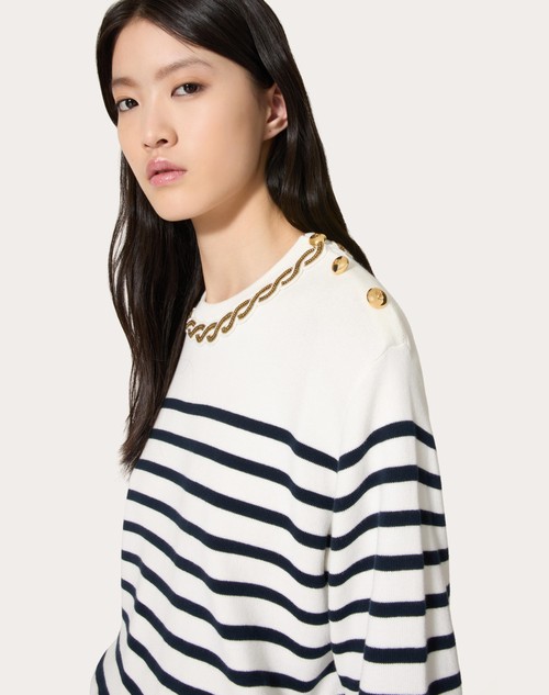 Red Valentino MAGLIA IN COTONE RICAMATA