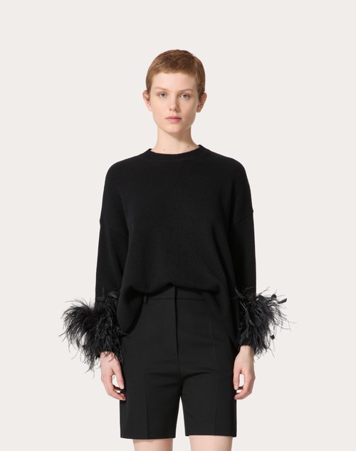 Red Valentino MAGLIA IN LANA CON PIUME