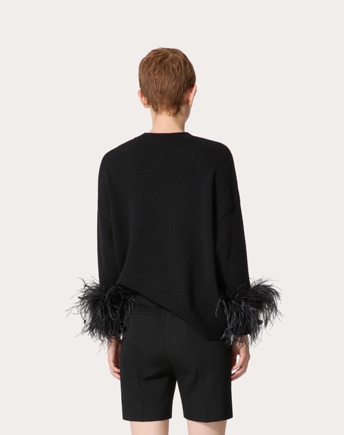 Red Valentino MAGLIA IN LANA CON PIUME